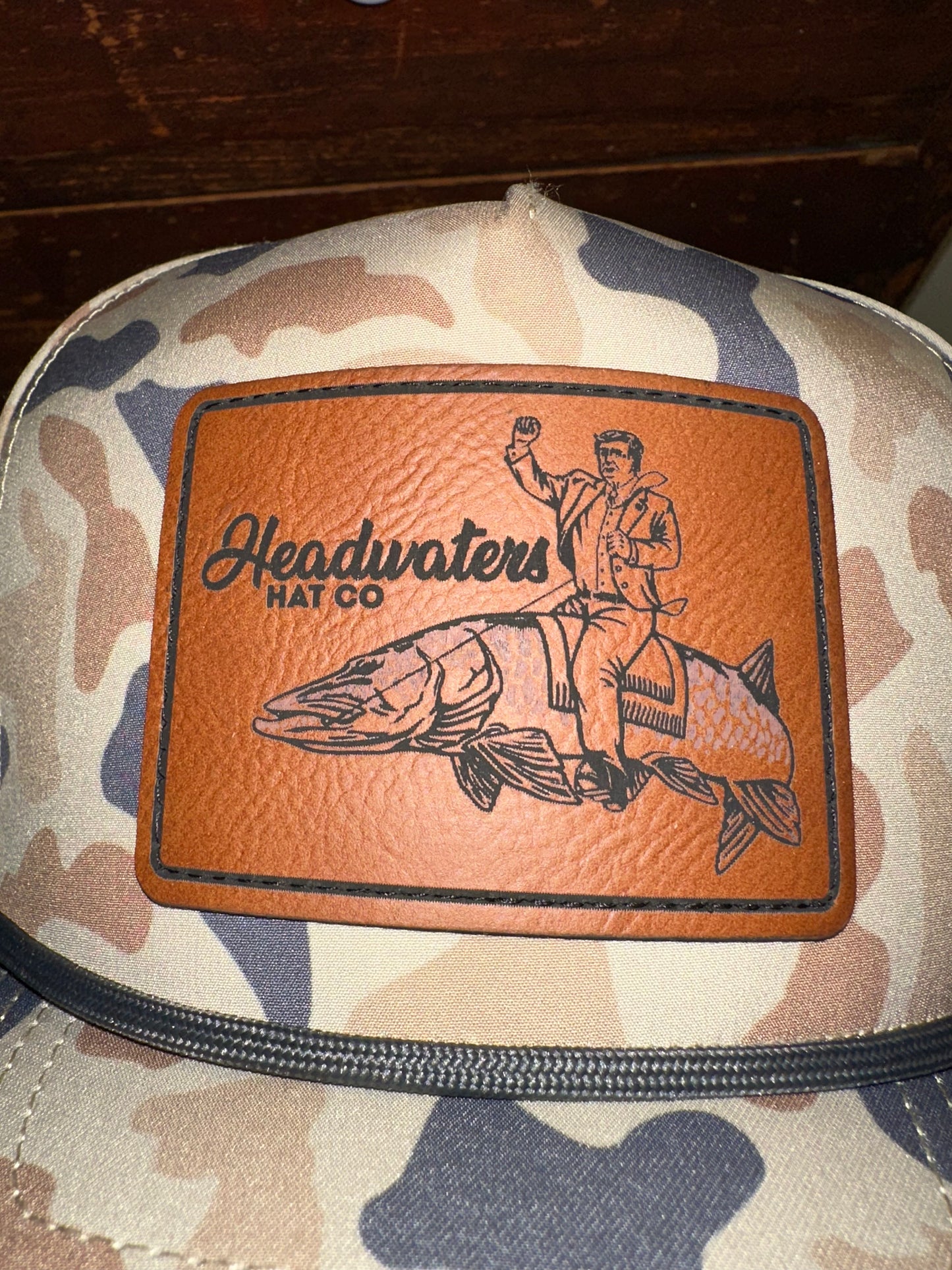 Trump Musky Leather Patch Trucker Canyon Camo