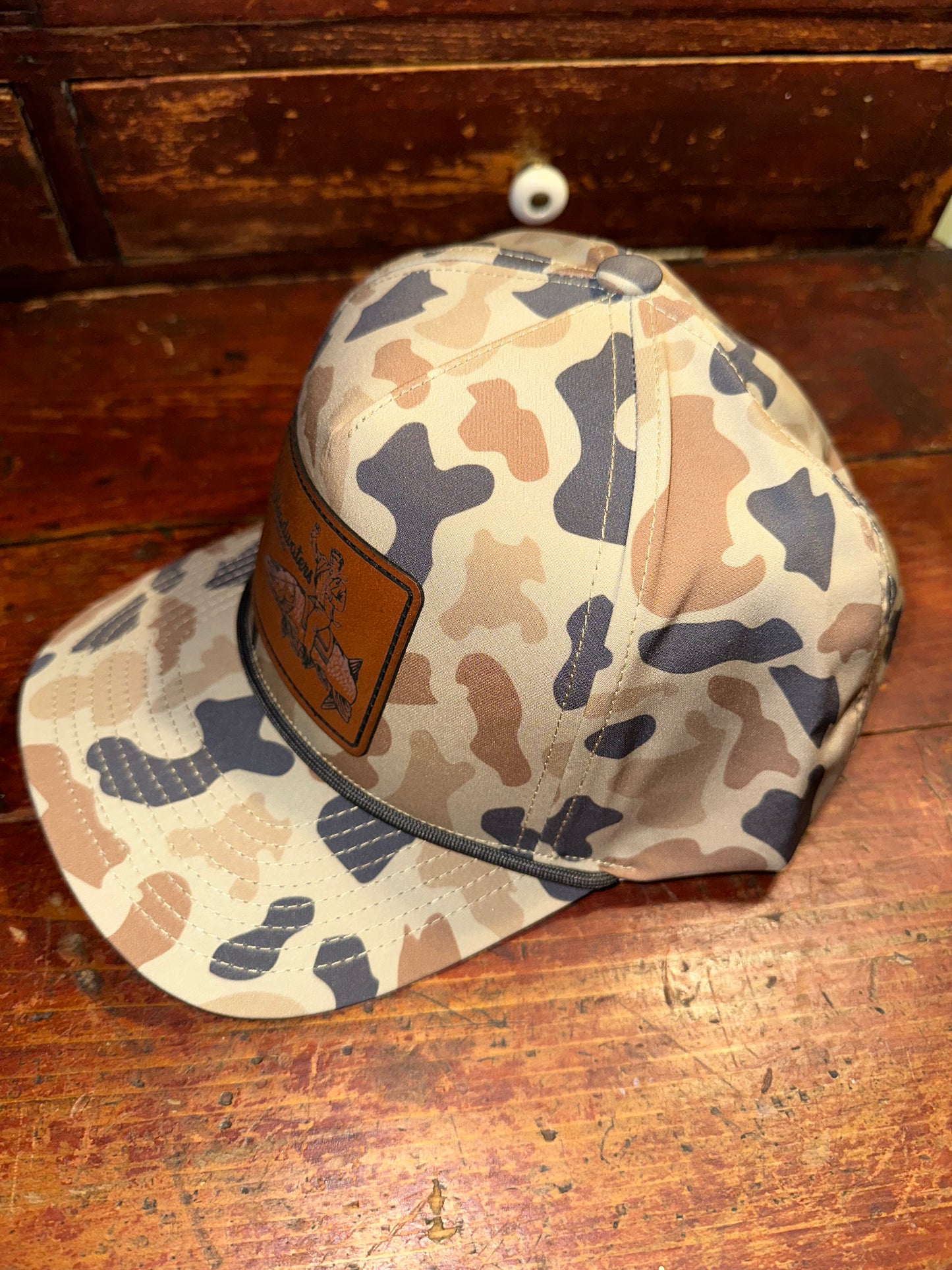 Trump Musky Leather Patch Trucker Canyon Camo