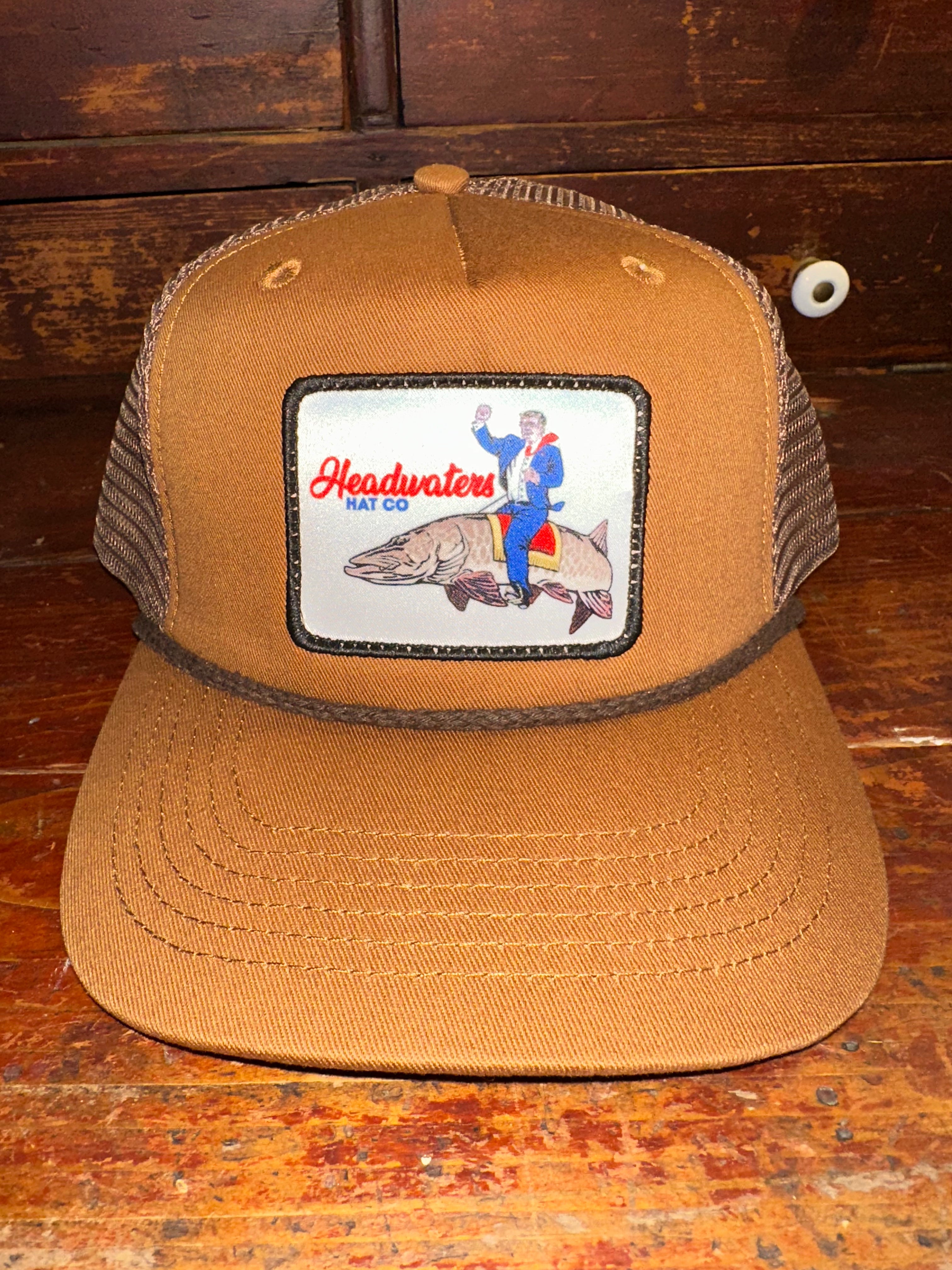 Trump Musky Khaki/Brown Trucker – Headwaters Hat Co Trump Musky Khaki/Brown Trucker – Headwaters Hat Co