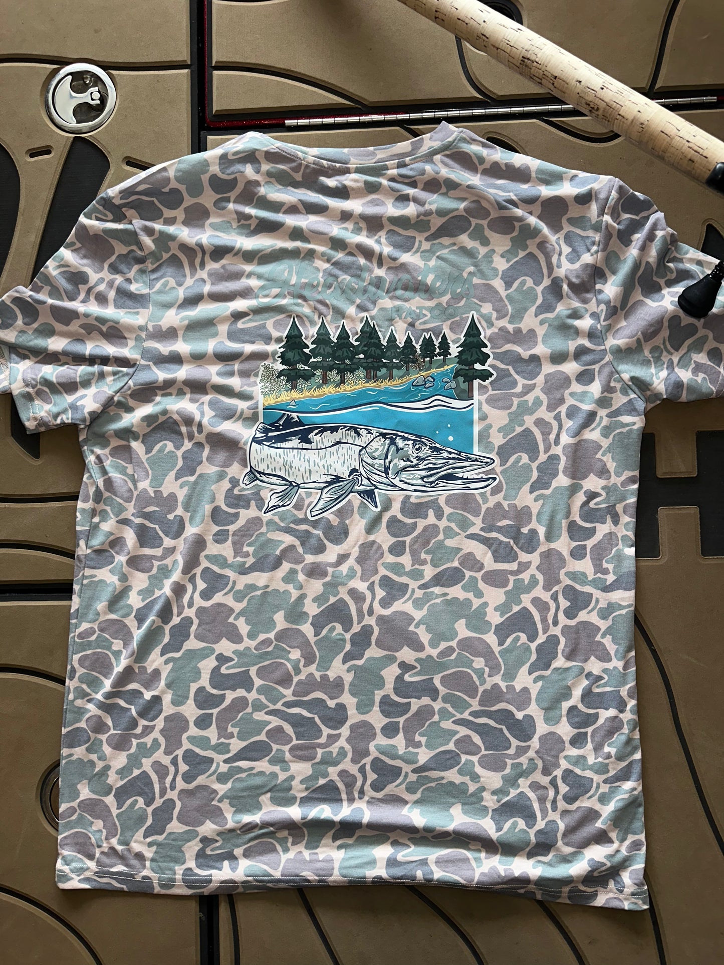 Headwaters Musky Faded Camo Performance T
