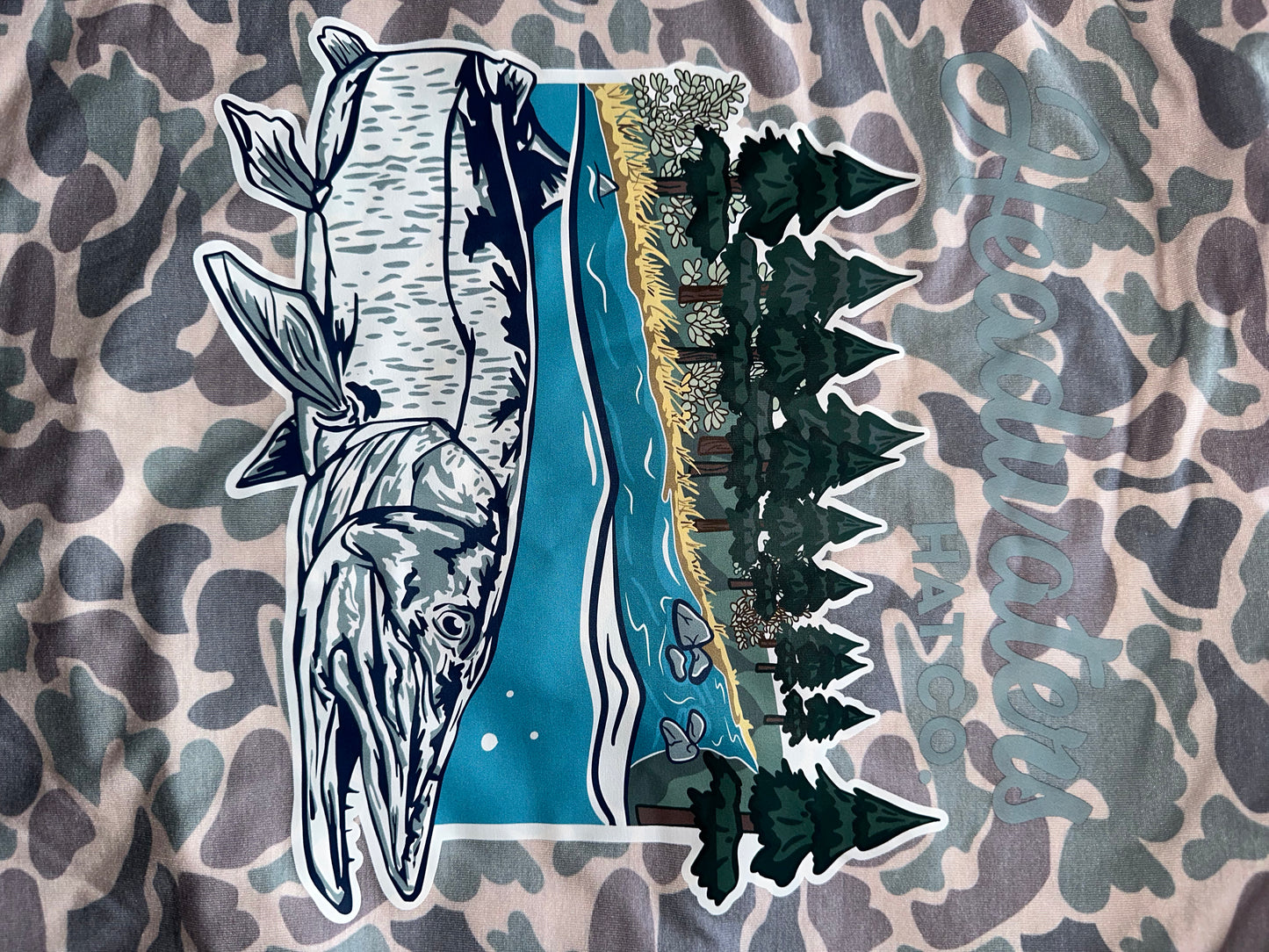 Headwaters Musky Faded Camo Performance T
