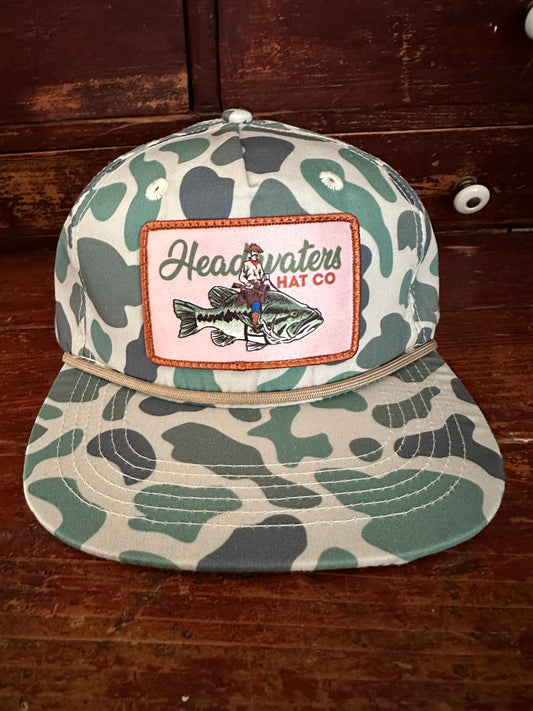 Largemouth Bass Gunfighter Camo Grandpa SnapBack