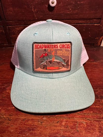 Headwaters Circus Tiger Musky Seafoam Trucker