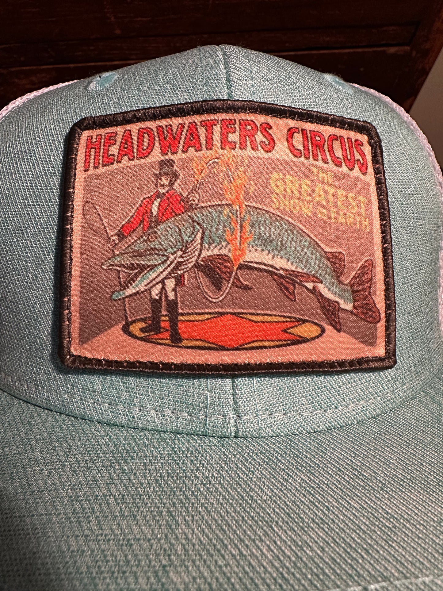 Headwaters Circus Tiger Musky Seafoam Trucker