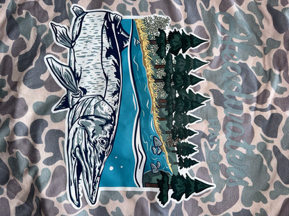 Headwaters Musky Faded Camo Performance T