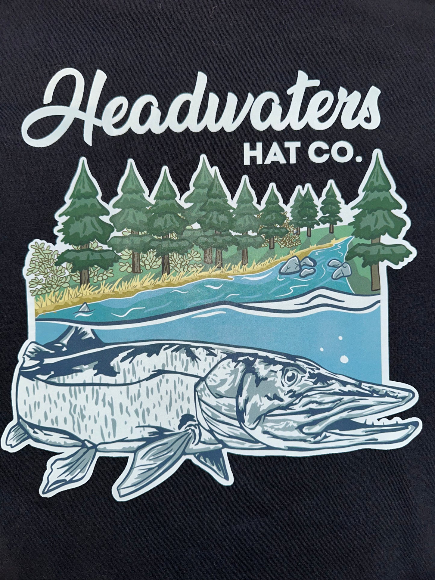 HHC Musky at the Headwaters Hvy Wt Pocketed T-Shirt (black color)